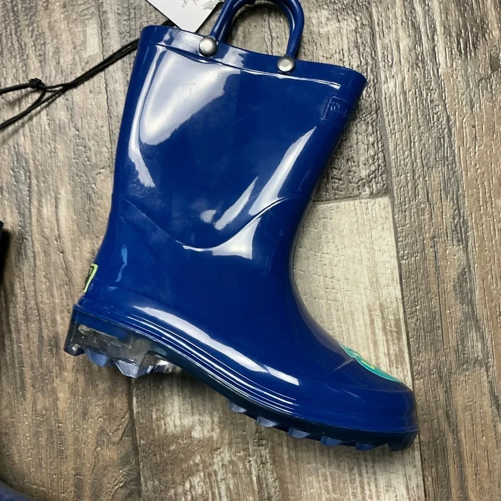 Western Chief Navy Blue Gloss Rain Boots with Handles Size 9/10